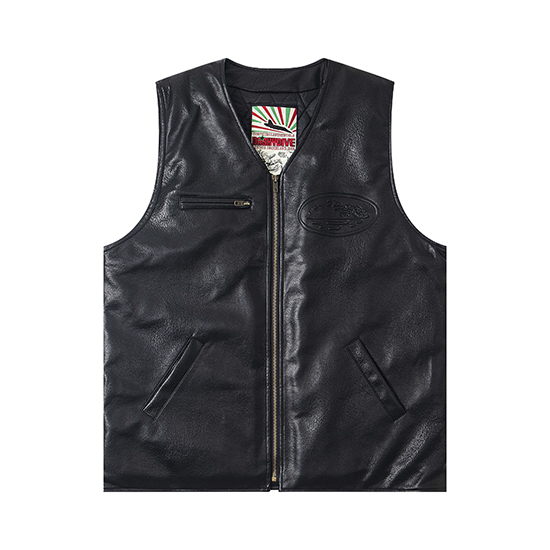 Chaleco De Cuero Negro Corteiz Skydive Chaleco De Cuero Negro Corteiz Skydive
