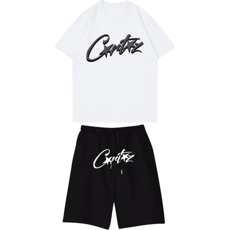 Conjunto Corto Corteiz Blanco y Negro Conjunto Corto Corteiz Blanco y Negro