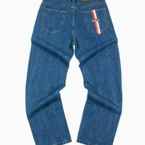 Vaqueros Corteiz Dual Stripe Azul